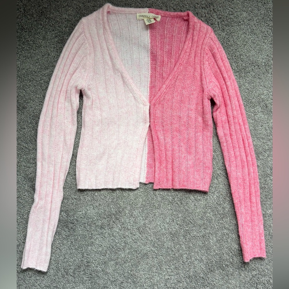 Happily Grey Two-Tone Pink Women's Sweater